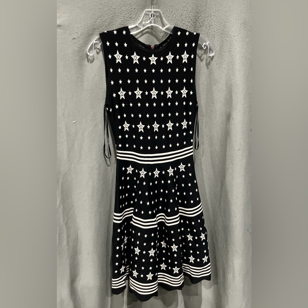 Ted Baker Black and White Fit and Flare Dress Sleeveless Casual
